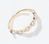 Affinity Sterling Silver Gold-Clad Round Diamonds Band Ring Size 6